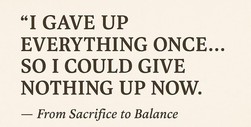 From Sacrifice to Balance