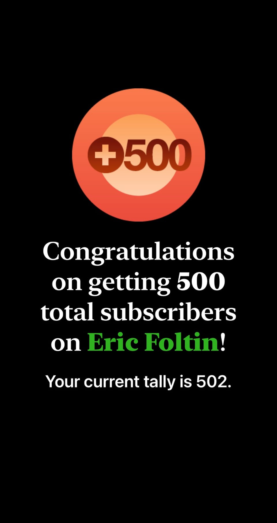 From Zero to 500 – Grateful and Still a Little Confused
